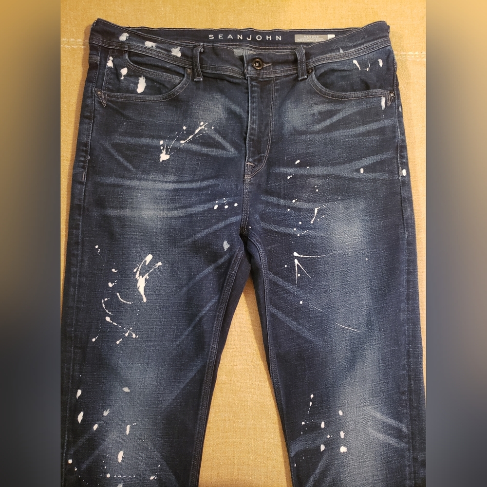 Sean John Tornado Wash Mercer Slim Straight Stretch Jeans Size 38